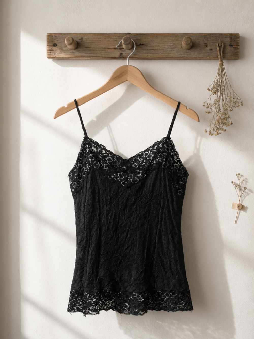 Vanity Black Lace Trim Cami Tank Top